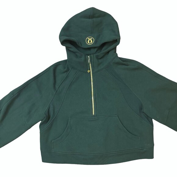 Like New lululemon Scuba Oversized Half-Zip Hoodie, Legacy Green/Gold, Size M/L - Picture 5 of 7